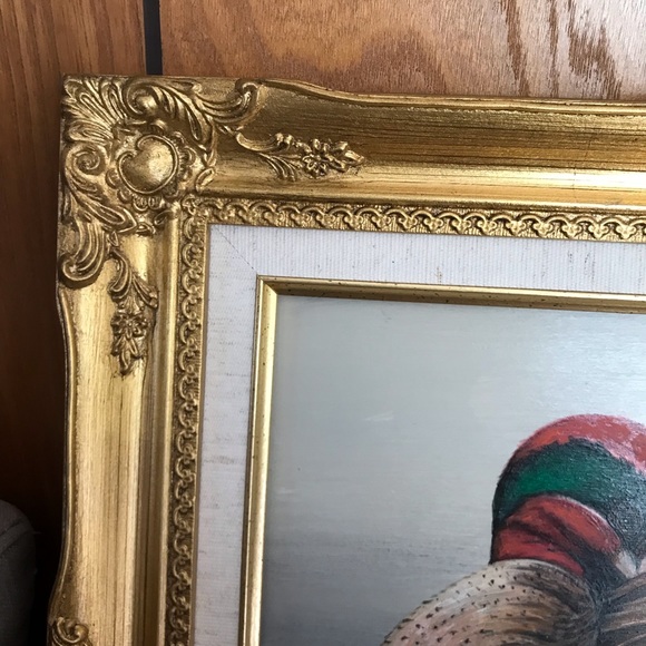 Vintage MCM Signed Green Wing Teal duck artwork beautiful framed painting . - Picture 5 of 6